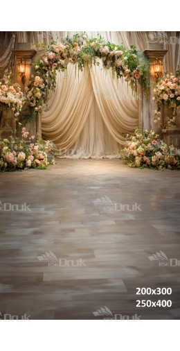 Tło fotograficzne „Kwiatowa aranżacja z draperią” | E_784